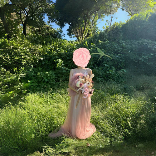 実例写真！パーティードレス キャミソール ツーピース ピンク デザイン  