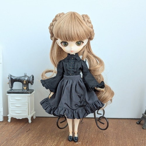 1258※ハルモニアブルームアウトフィット※単品※黒の姫袖ブラウス