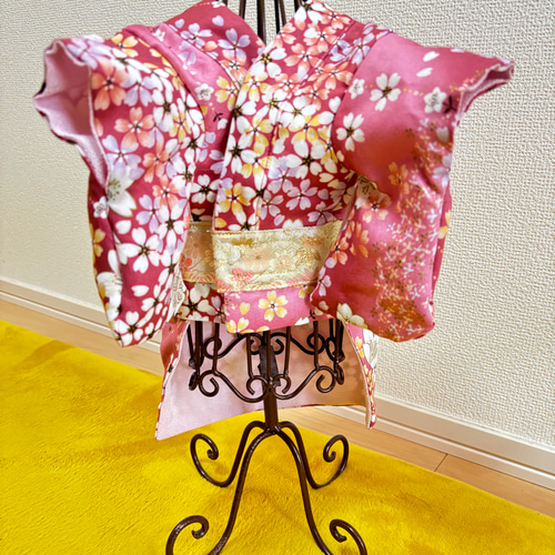 ☆新作犬服⭐︎犬用着物 女の子用 ピンクグラデーション 桜吹雪
