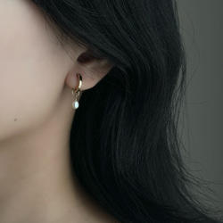 14kgf AAA モアサナイト ピアスチャーム [ ゴールド 華奢