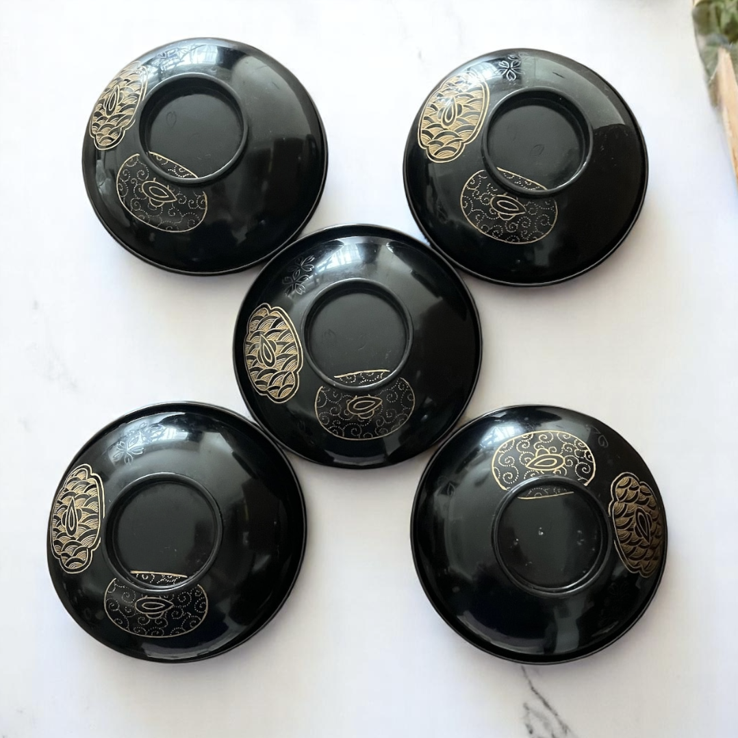 沈金絵巻鐔(鍔)桜紋様椀５客 24,090円