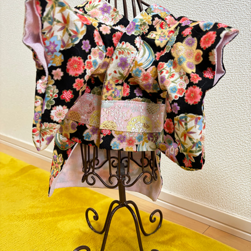 【WEB限定】 ☆新作犬服⭐︎ つまみ細工帯飾り付き 犬用着物 女の子用 犬服・アクセサリー