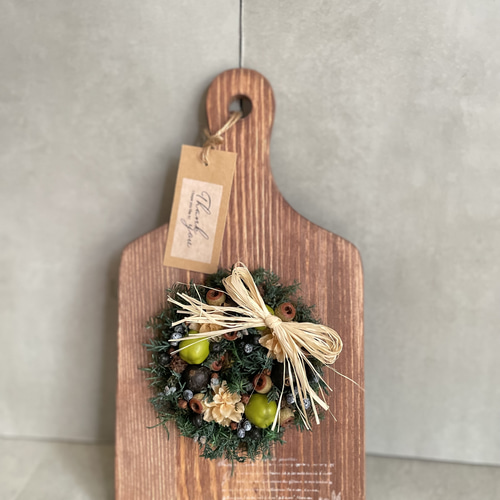 カッティングボード リース カッティングボードリースアレンジグリーン プリザーブドフラワー