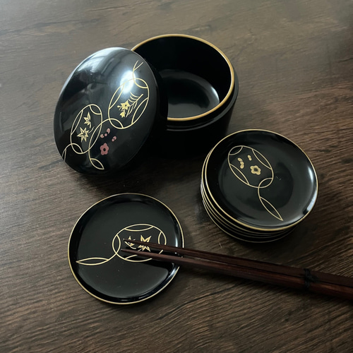 象彦 片身替白檀 盛皿 27cm 大皿 淡い