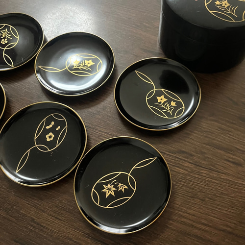 京都平安 象彦 久美皿セット】天然木製 桜