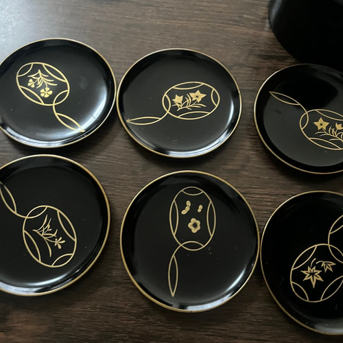 久美皿6枚セット　象柄 久美皿6客/平安象彦製/soldout - 生活骨董の店 やまいく
