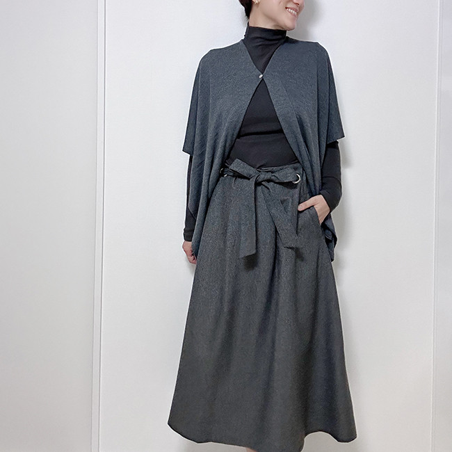 ケープ ETRO ウールニットポンチョ