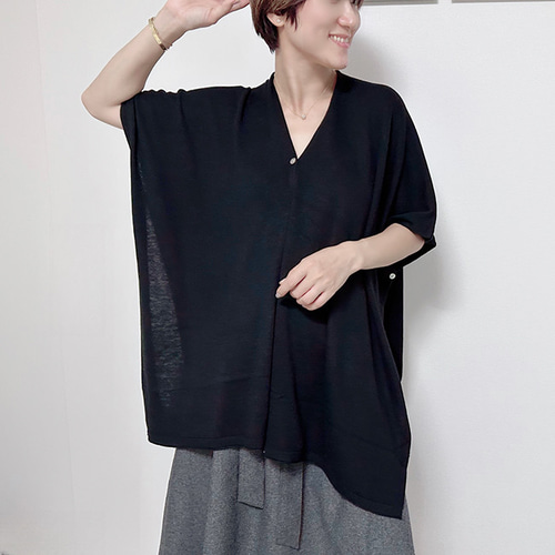 美品♡ MSGM ポンチョ ケープ ブラック フリル ウール 40 中華風ポンチョ × ブラック | Jmei