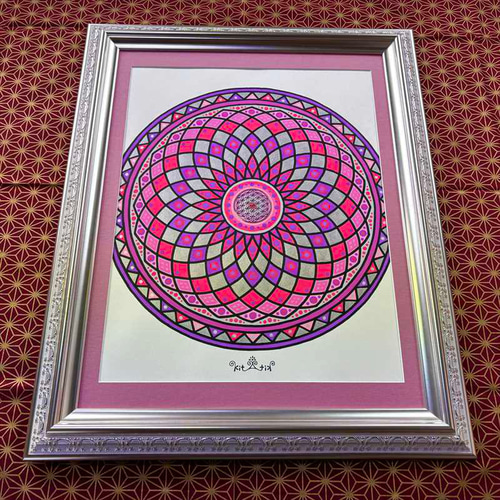 神聖幾何学アート【桃色曼荼羅】 絵画 kitatik 通販 18334154｜Creema