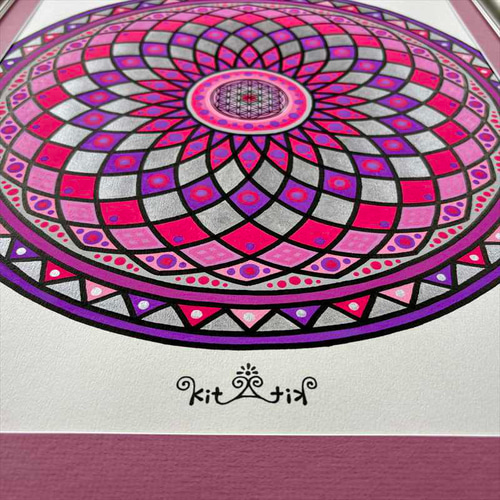 神聖幾何学アート【桃色曼荼羅】 絵画 kitatik 通販 18334154｜Creema