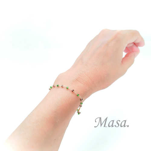 14kgfスモーキークォーツ✖️MOPブレスレット