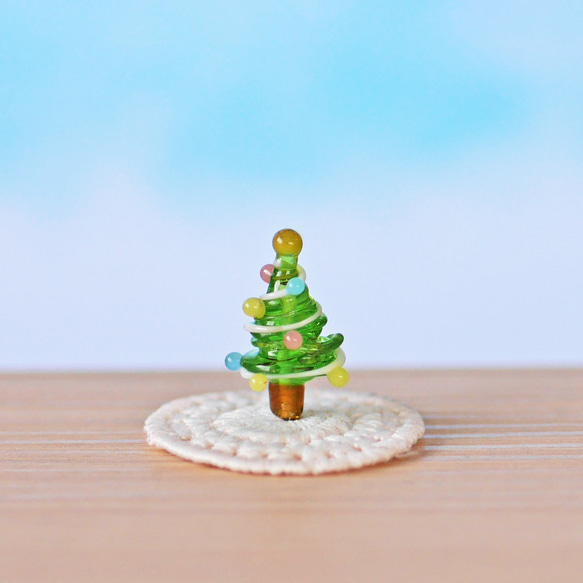 小さな ガラス細工のクリスマスツリー（C）（ミニチュア