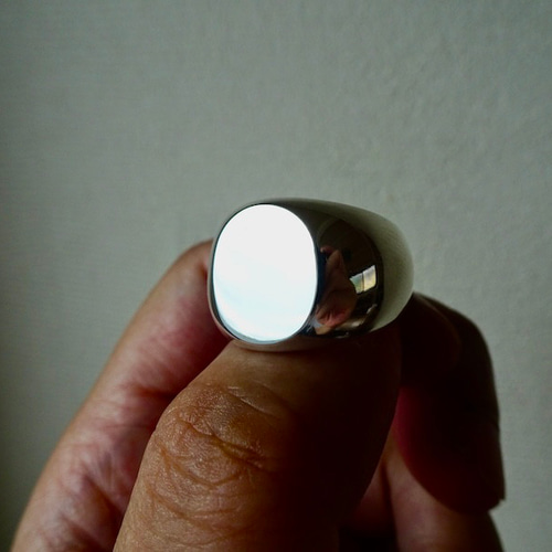 仁尾彫金『楕円の印台リング2、磨き』ハンドメイド334 指輪・リング  