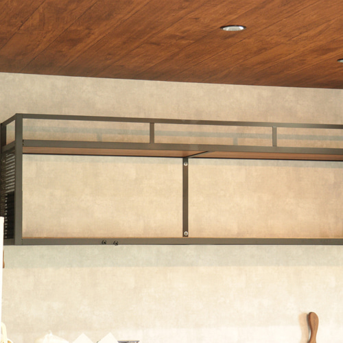 オーダーサイズ可能/アイアンキッチンシェルフ/吊戸/戸棚/ウォール