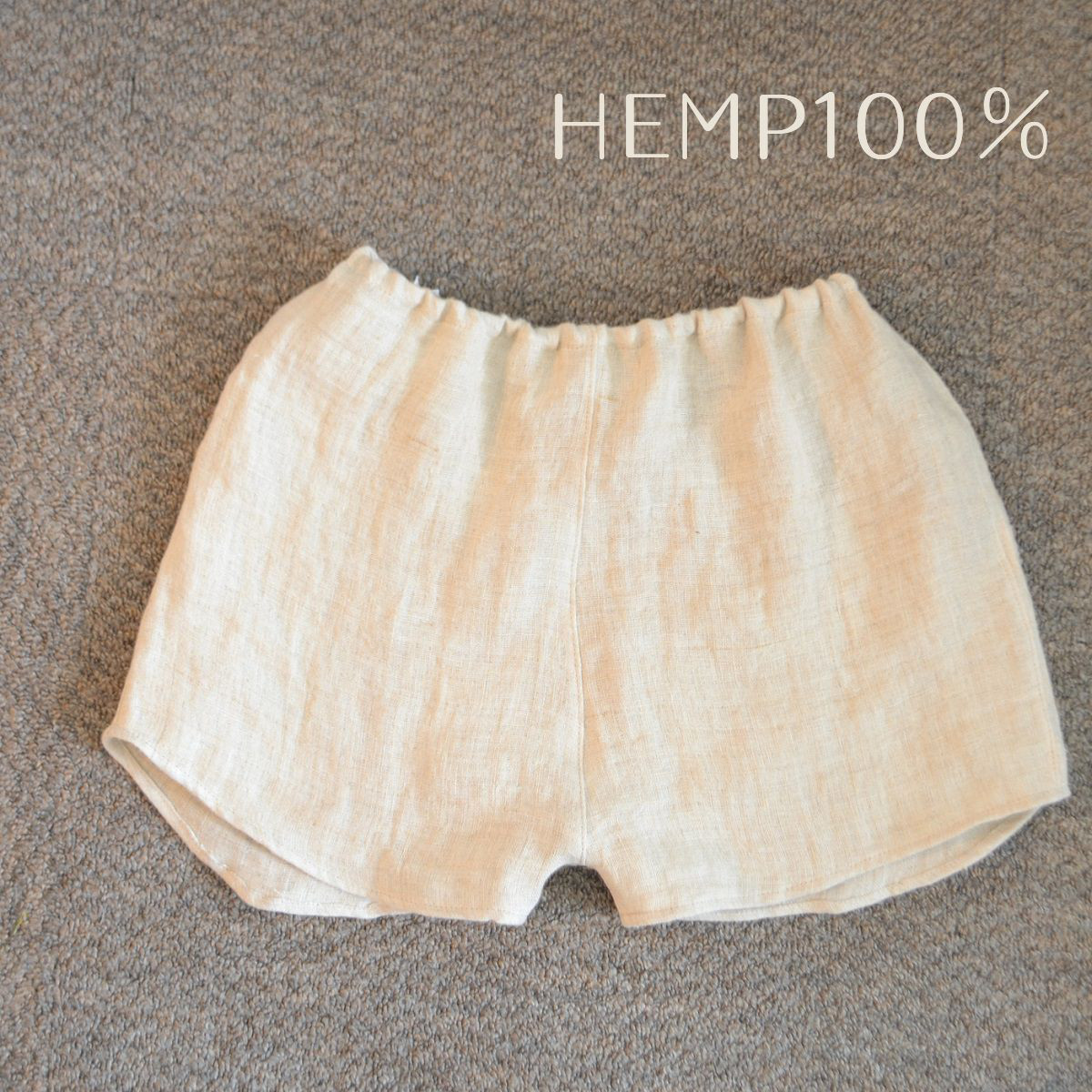 【ダブルガーゼ】ヘンプ100％　ショートパンツ　冷え対策　HEMP　ふんわり　やわらか　日本製　ユニセックス