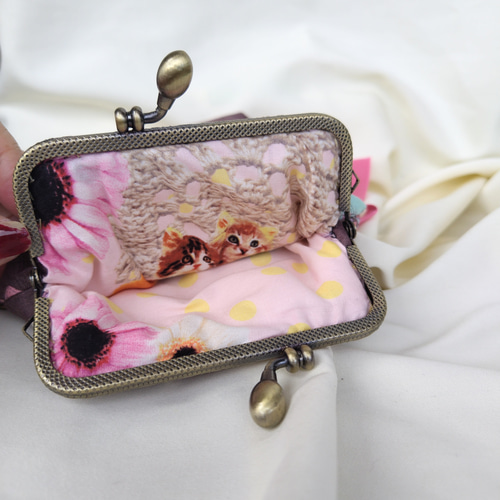 Joli Fleur☆スマホショルダー☆がま口 ポーチ ポケット付