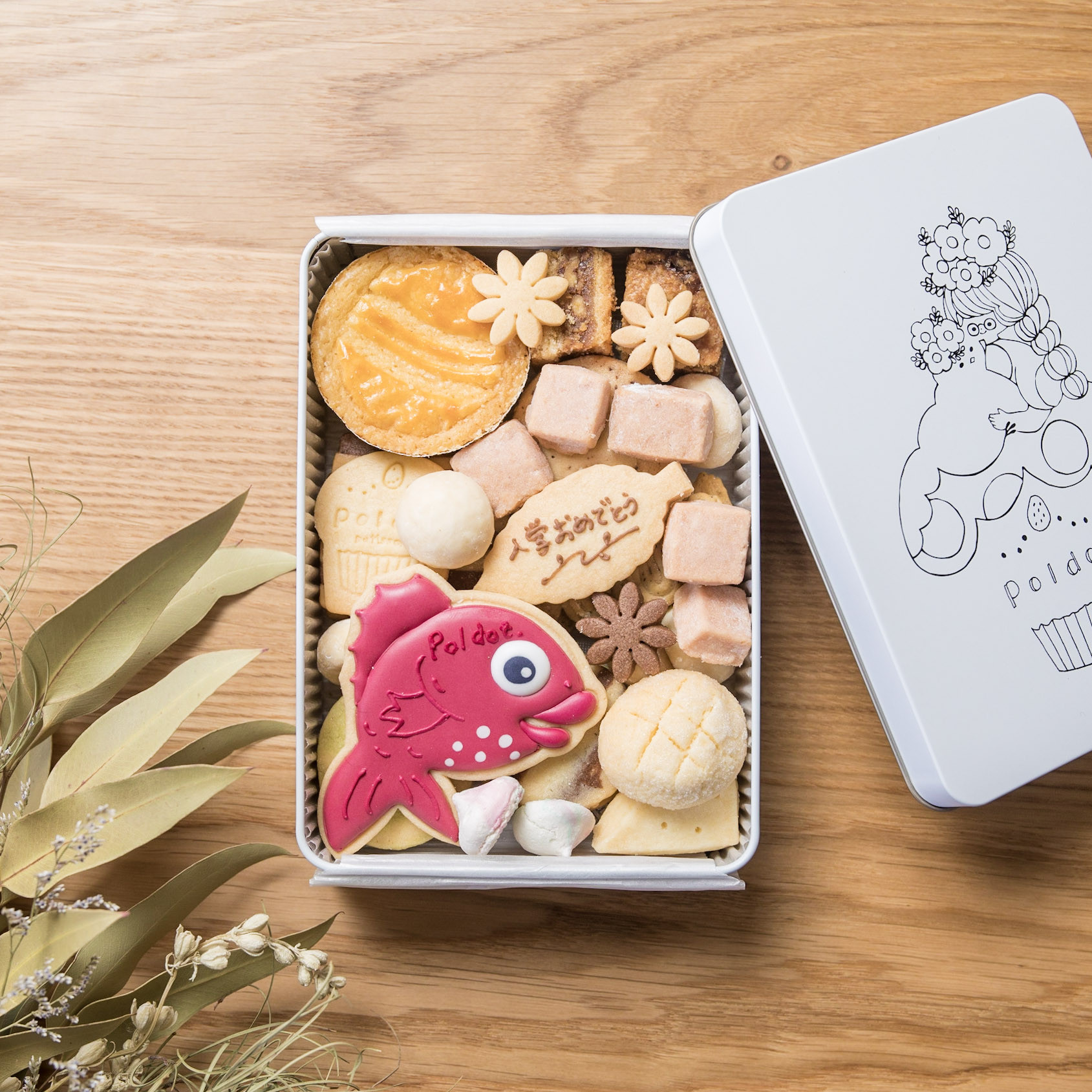 おめで鯛 缶 贈り物 クッキー缶 アイシングクッキー 鯛 ギフト 可愛い