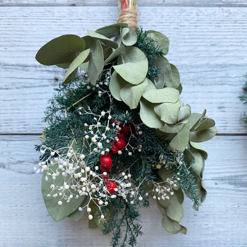 早割クリスマス2025 クリスマスリースとスワッグのツイン壁飾り