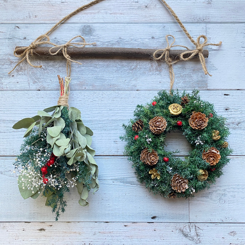 フライングリース　クリスマスリース　クリスマススワッグ リボン クリスマススワッグ ピンクリボン