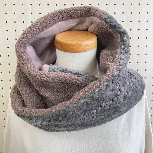 18 ふわもこ スヌード✳︎ ブラウン グレー スヌード Mico⭐︎オーダー  