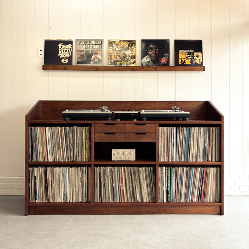 VINTAGE RECORD BOOTH サイズ変更可 レコード 本棚 ビンテージ ミッド