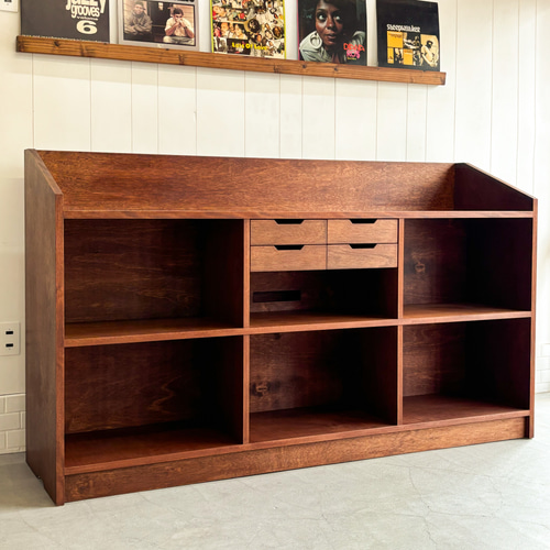VINTAGE RECORD BOOTH サイズ変更可 レコード 本棚 ビンテージ ミッド
