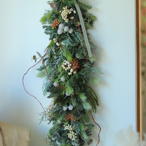 クリスマススワッグ　青いバレリーナ 早割クリスマス2025 縦型スワッグ クリスマス スワッグ お花と