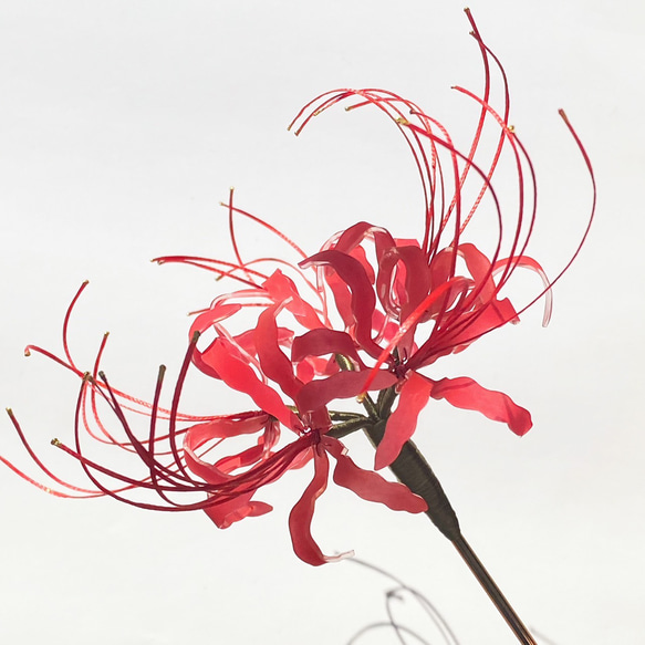 金具変更可能】超リアル彼岸花の一本かんざし 2024Ver. かんざし メノ