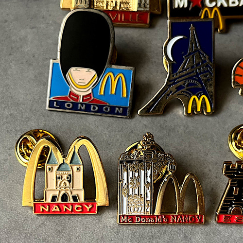 送料無料】10個 フランス ヴィンテージ ピンバッジ マクドナルド