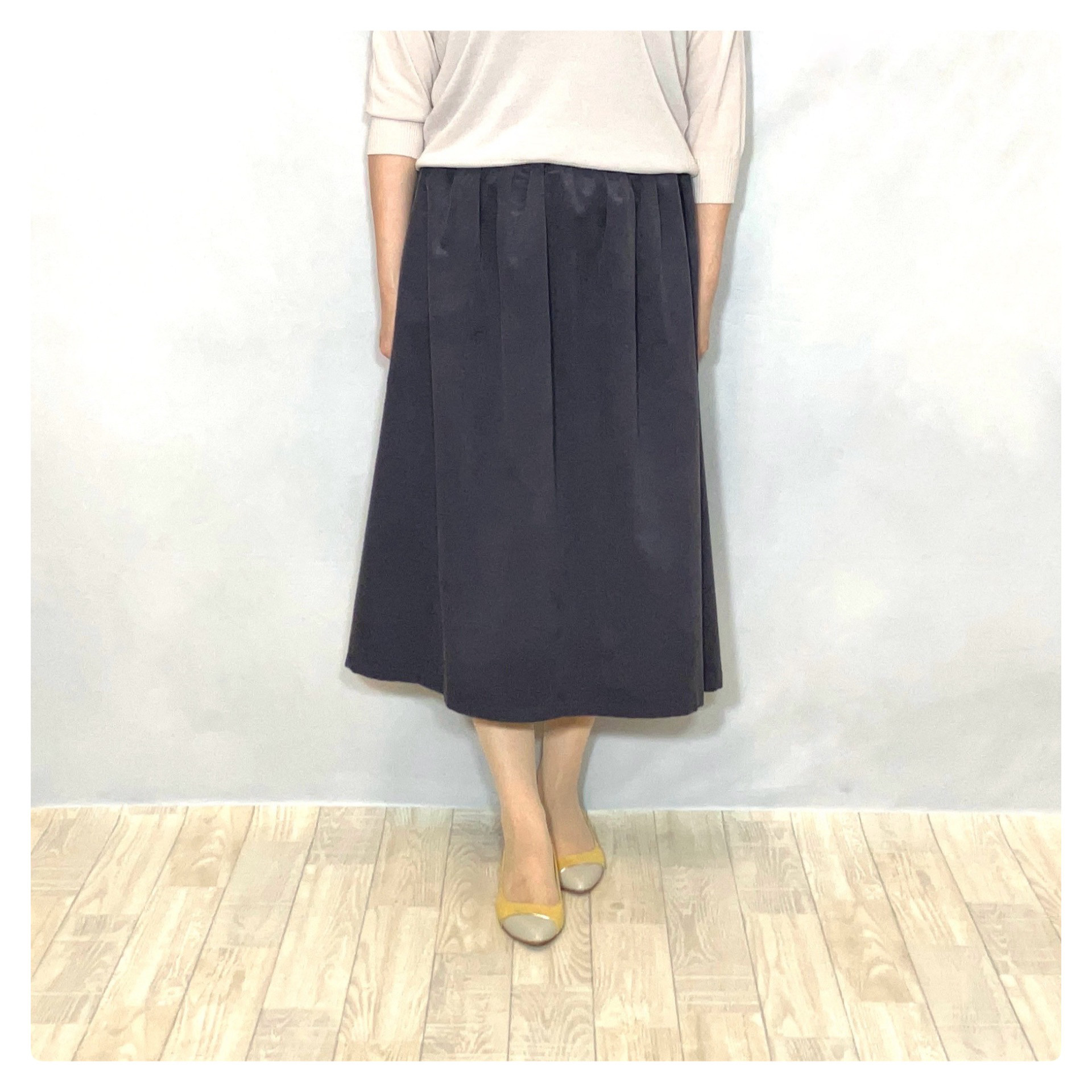 受注製作♡ブルーグレーのコーデュロイAライン風スカートbyAki［A2464］