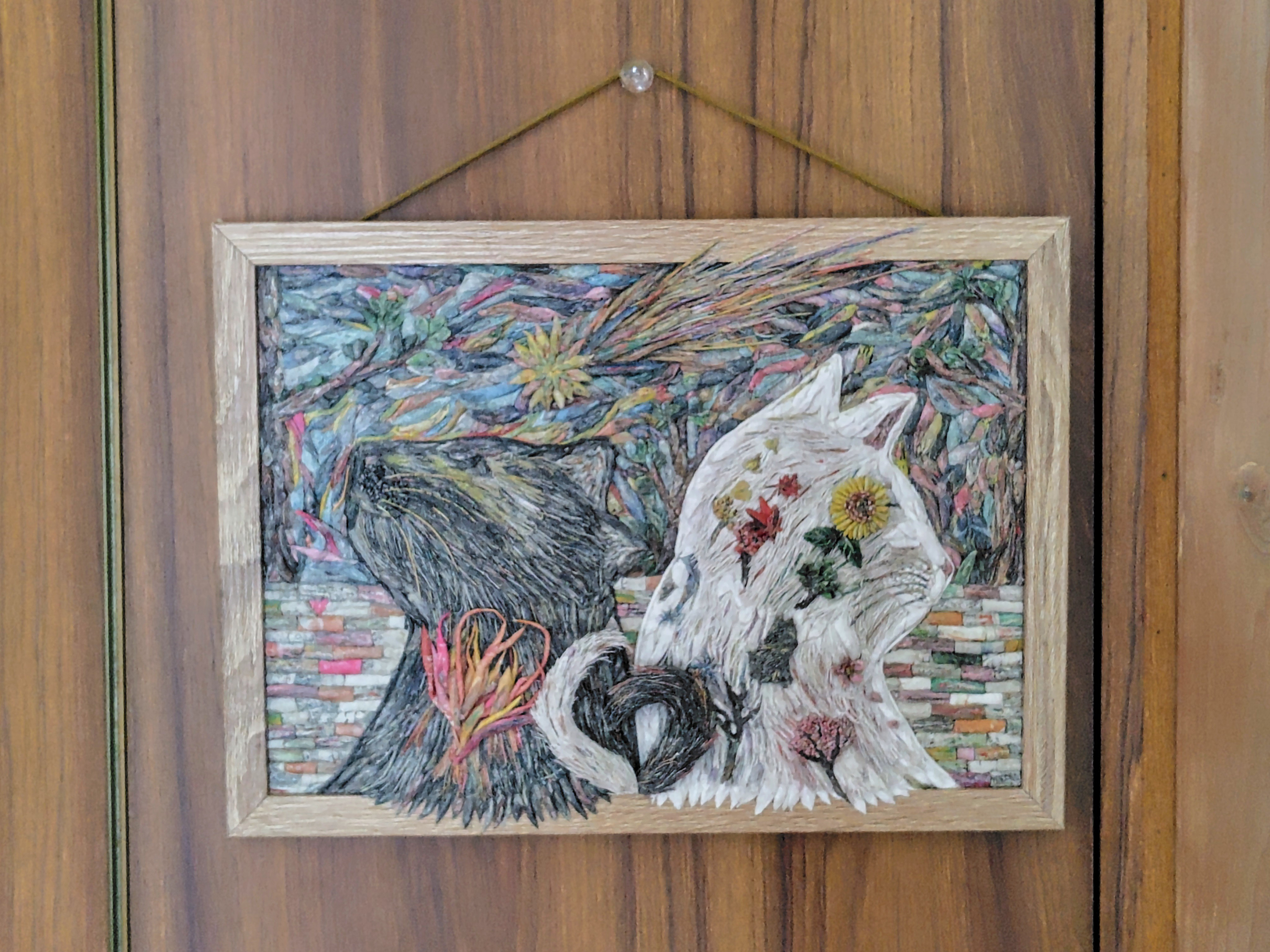 「思いが伝わりますように」新聞紙立体アート(一点物)