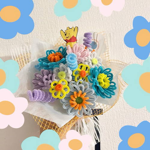 モールフラワーブーケ （モールフラワー ミモザ 花束