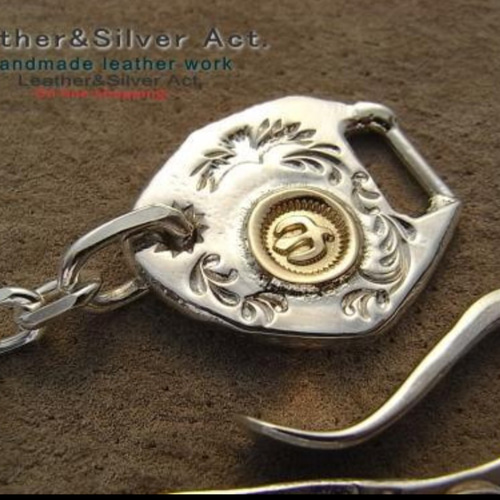 シルバーチェーン 細角小豆 925 金具オリジナル1点物k18 925チェーン 
