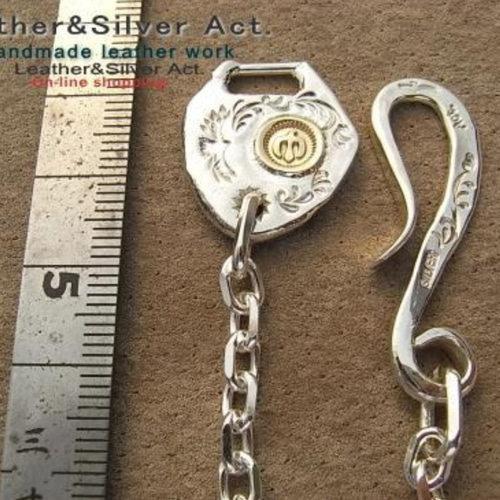 シルバーチェーン 細角小豆 925 金具オリジナル1点物k18 925チェーン 