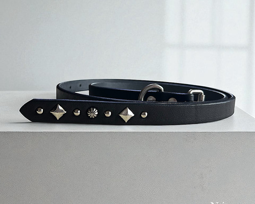 ナローベルト スタッズベルト 栃木レザーベルト ロングベルト 【Nje