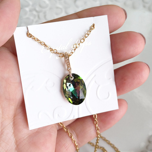 超レア！ペリドット ヴィトレイルライト｜オーバル型高品質クリスタル 