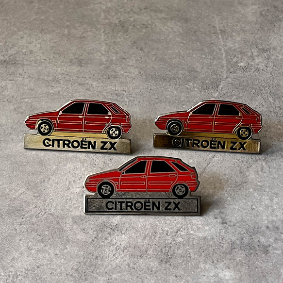 送料無料】3個 フランス ヴィンテージ ピンバッジ CITROEN ZX