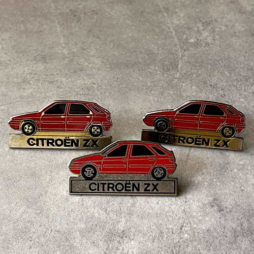 送料無料】3個 フランス ヴィンテージ ピンバッジ CITROEN ZX