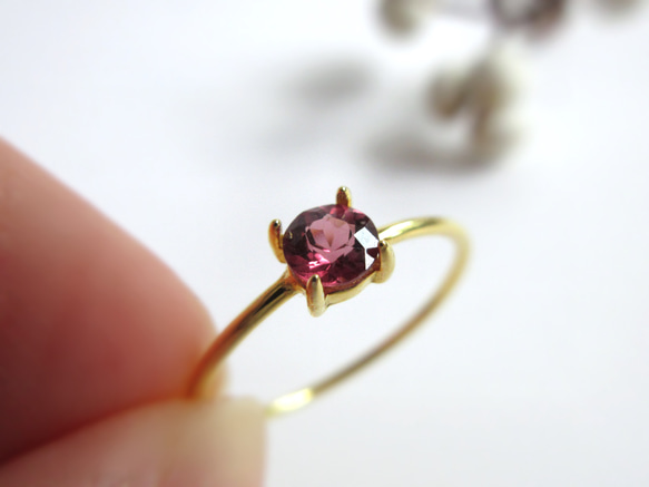 8月の誕生石】4mm美粒「ホットピンクスピネル」リング【一点のみ 