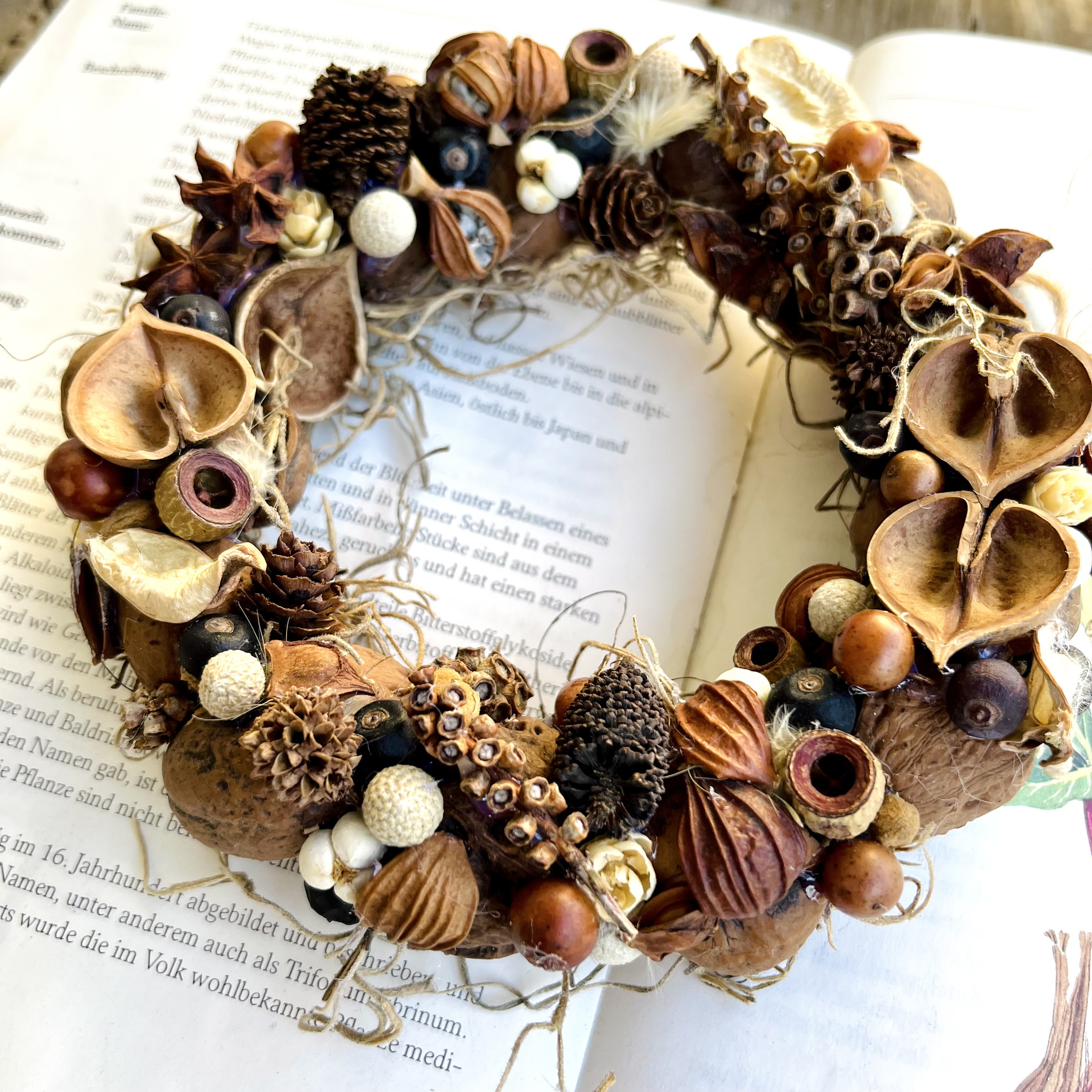 ハロウィン　クリスマス　リース　木の実　　キャンドルリース