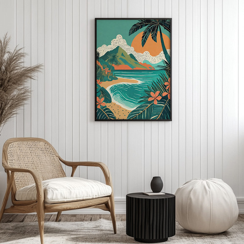 ハワイ アートポスター カウアイ島 Hawaii KAUAI アート イラスト