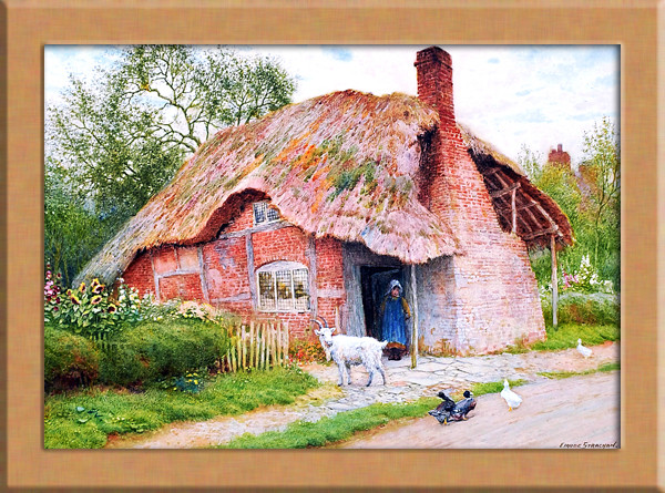 油絵 F4 「牧場」