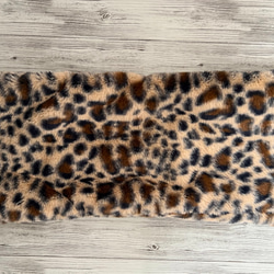 ブラウン豹柄　ボアマフラー　ハンドメイド　ふわもこ　akaneko ボア　猫　ストール　アニマルボア 9枚目の画像