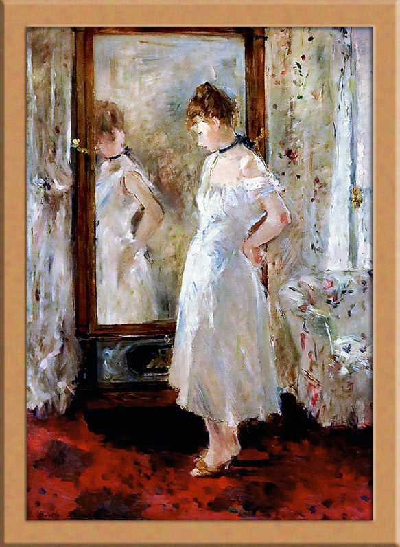 鏡の前で立っている女性 フランスのアート 絵画 ARTE 通販｜Creema 
