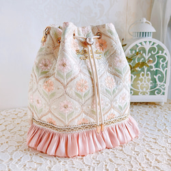 カントリー　mimi&pinkle ミミ&ピンクル　パッチワークバニティポーチ Pouch-106）モアレ ピンク ポーチ キット | フラワーバスケット｜末富