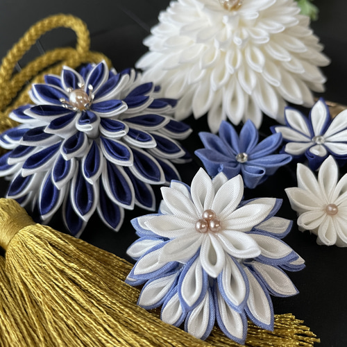 つまみ細工 髪飾り 成人式 ＊ 正絹 和装用 卒業式 結婚式