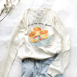 【預計11月底出貨】司康餅長袖T卹（奶油色）| 長袖T卹【紅茶系列】 第3張的照片