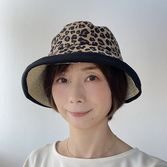 ウォッシャブルブレードリボンタレ付きハット 帽子 ベージュ