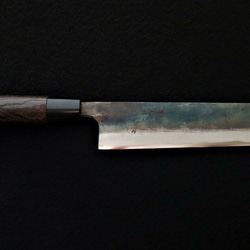 月光作 青紙2号 黒打 切付包丁 180㎜ #1463 焼栗柄 包丁 月光作 青紙2号 黒打 切付包丁 180㎜ #1463 焼栗柄 包丁