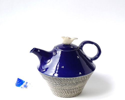 濃紺 陶器製 ティーポット 楽天市場】ティーポット おしゃれ かわいい ポット 青 茶こし